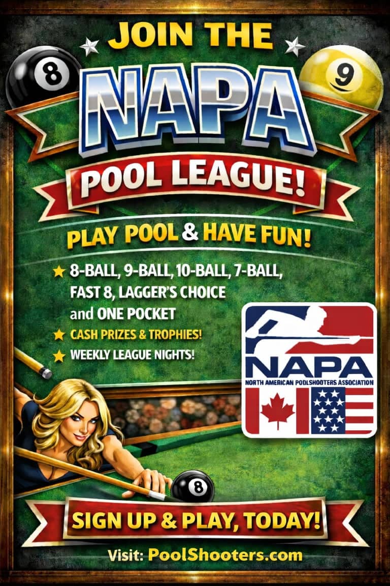 Join the NAPA Pool League — official NAPA banner